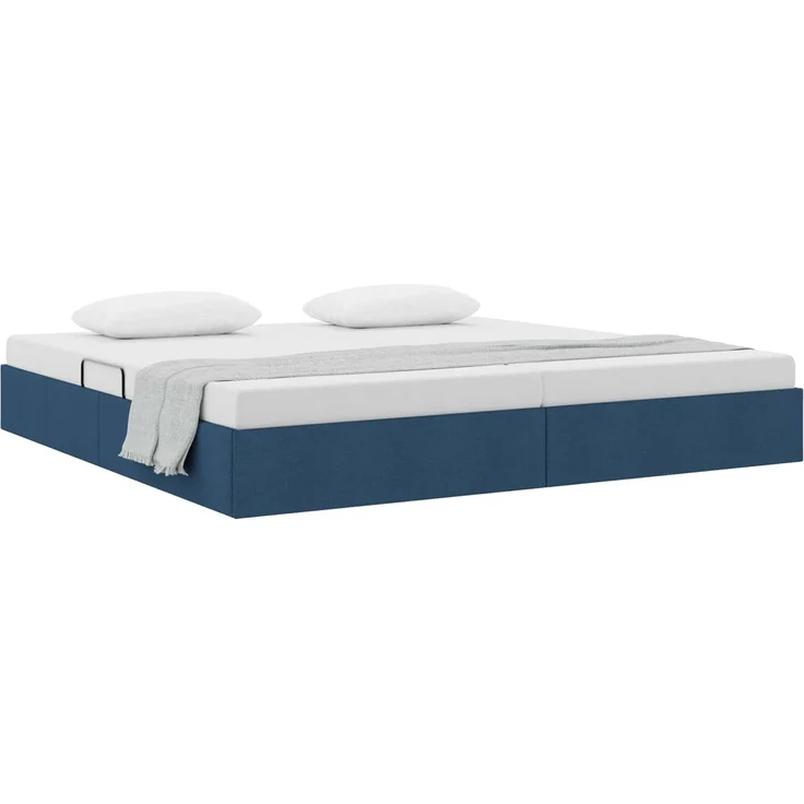 vidaXL Ottoman Bettgestell mit Speicher Blau 200 x 200 cm Stoff 3442849 – Bild 3
