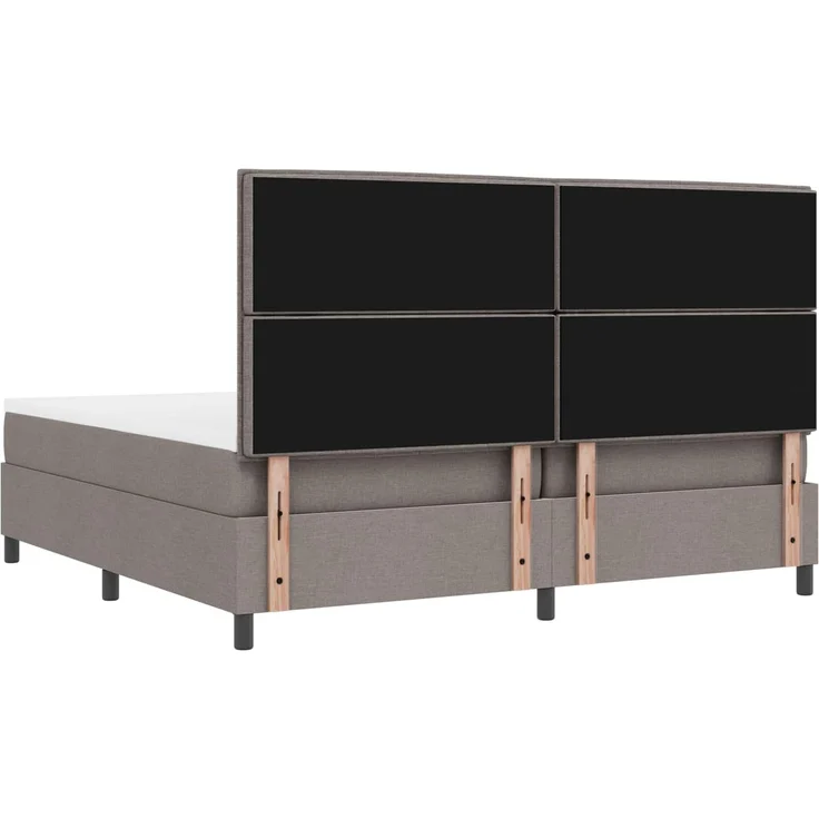 vidaXL Boxspringbett mit LED-Lichtleisten Taupe 200 x 200 cm Stoff 3342820 – Bild 6