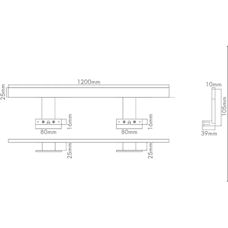 kalb Spectraline LED Badezimmerleuchte 120cm, IP44, 18W, Chrom, Warmweiß, 2221 Lumen – Bild 6