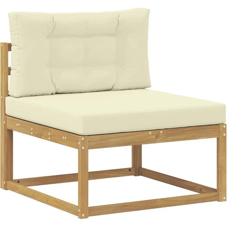 vidaXL Outdoor-Sofagarnitur mit Kissen 4 pcs Weiß und Creme Polyester 3386269 – Bild 3