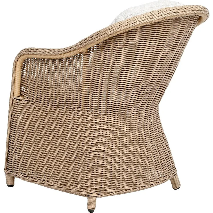 2er Set Sessel BELLA rundes Polyrattan Natural Gartensessel Armlehnsessel – Bild 3
