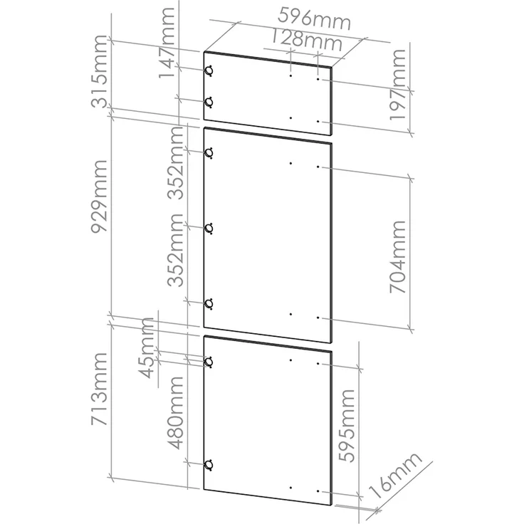 Küchenfront R-Line Weiß Landhaus 59.6 x 196 cm Möbelfront für den Kühlumbauschrank Vicco – Bild 2