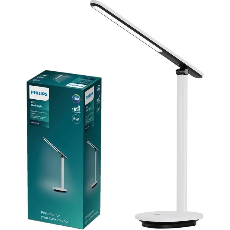 Tischleuchte Philips DSK203 Weiß Schwarz/Weiß Metall Metall/Kunststoff 5 W
