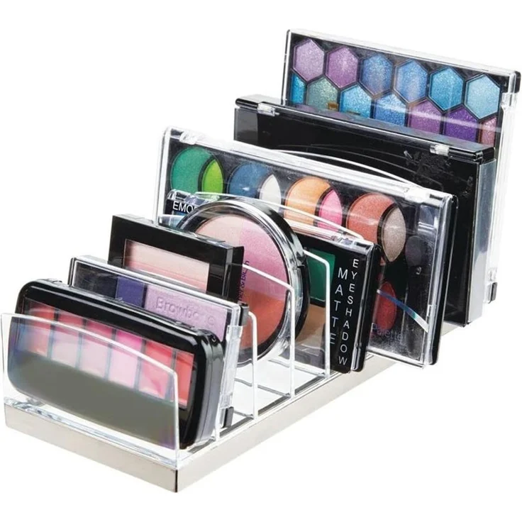 Schminkaufbewahrung Kosmetik Organizer mDesign Make-up Box transparent/silber – Bild 5