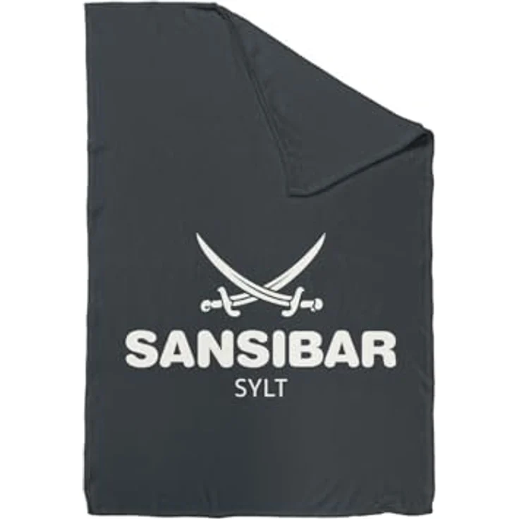 Sansibar 'Sylt' Wohndecke, 100 % hochwertiges Polyester anthrazit / offwhite, 150 x 200 cm – Bild 2