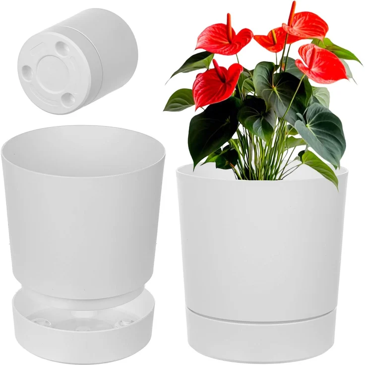 KADAX Blumentopf mit Ständer Aura 350 weiß – Bild 1