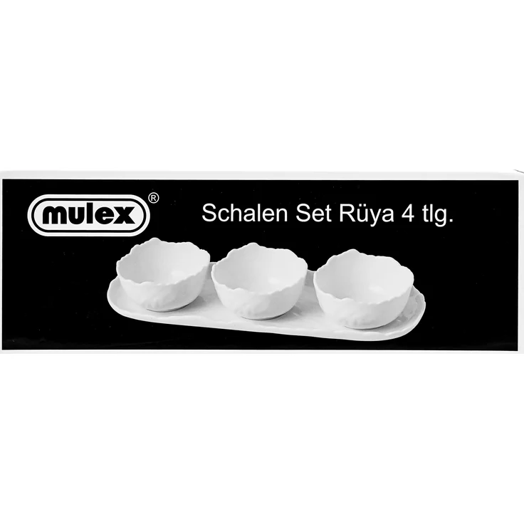 Rüya Elegante Snackschalen aus hochwertigem Porzellan in Weiß - 4-teilig – Bild 4