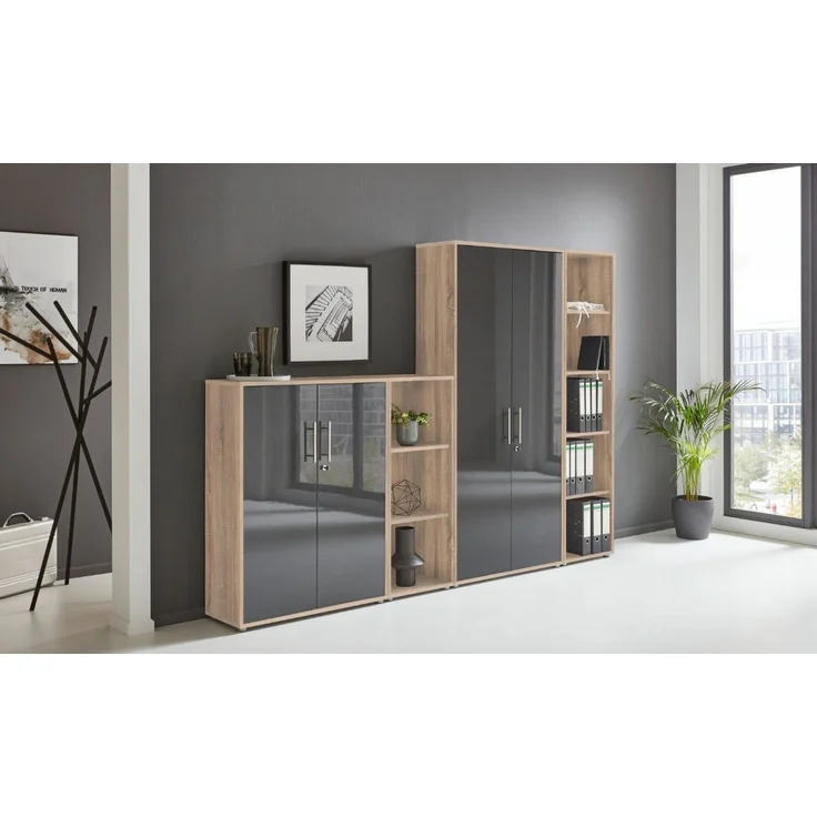 BMG Möbel Aktenschrank Office Edition 4 (Schrankwand Set, 4tlg) abschließbar, matt oder Hochglanz lackiert – Bild 1