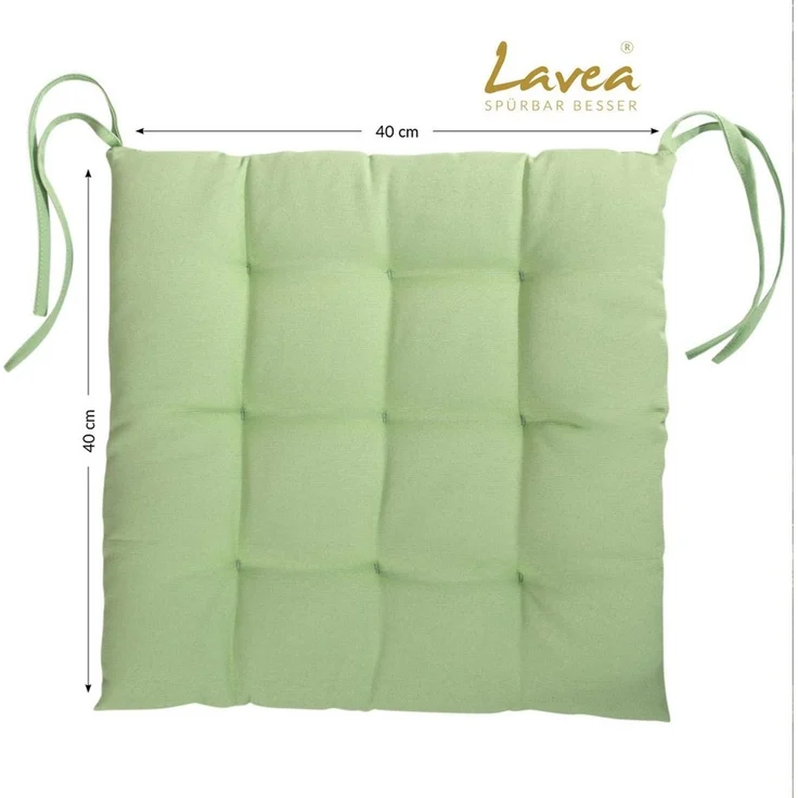Lavea Stuhlkissen Lavea® Sitzkissen & Stuhlkissen 40x40 cm – 4er/8er Set, 40x40x3 cm, mit Stoffbändern, Indoor & Outdoor, für Garten & Balkon – Bild 4
