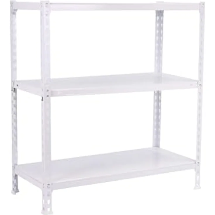 Simon Rack Schwerlastregal, 900x900x300 mm, Bis 70 kg Belastbar, 3 Verstellbare Ablagen, Kellerregal, Lagerregal, Weiss - Ecoclick