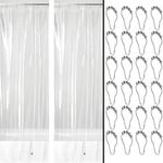 mDesign Duschvorhang Badewannenvorhang PEVA wasserabweisend Vinyl Transparent