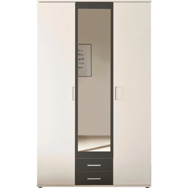'Hanau' Kleiderschrank, weiß/graphit