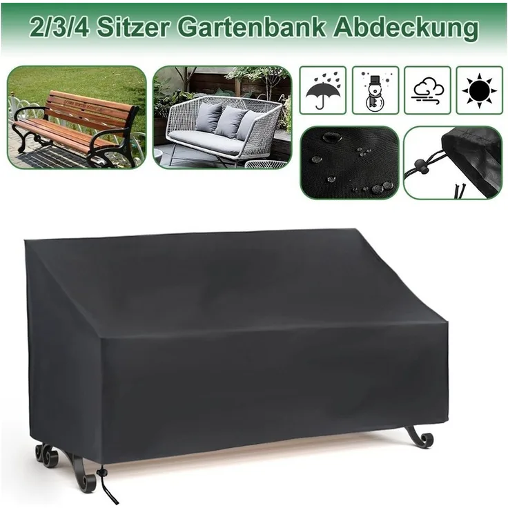 OSTWOLKE Gartenmöbel-Schutzhülle 2/3/4 Sitzer Gartenmöbel-Schutzhülle Gartenbank Abdeckung Abdeckplane