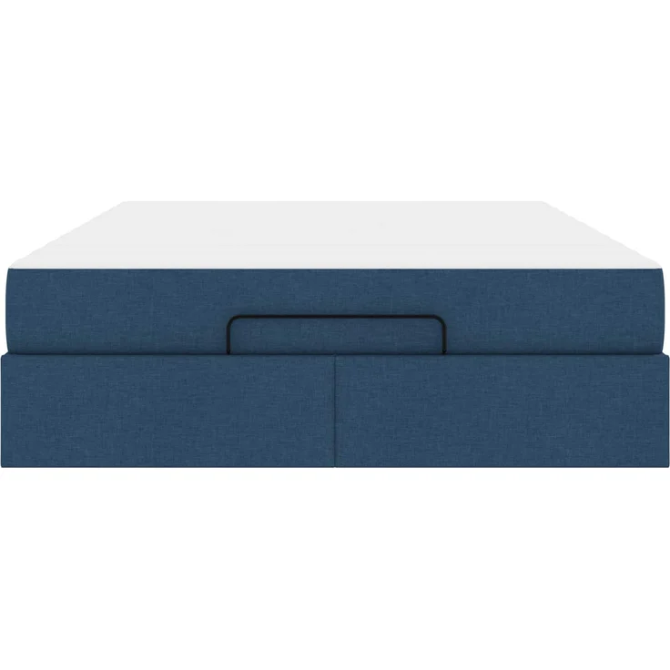 vidaXL Bettgestell mit Matratze 2 stk. Blau Stoff 3399500 – Bild 6
