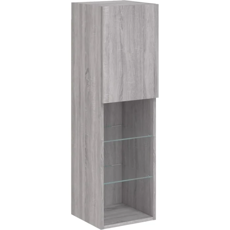 vidaXL 5-tlg. Wohnwand mit LED-Beleuchtung Grau Sonoma Holzwerkstoff 3216609 – Bild 5