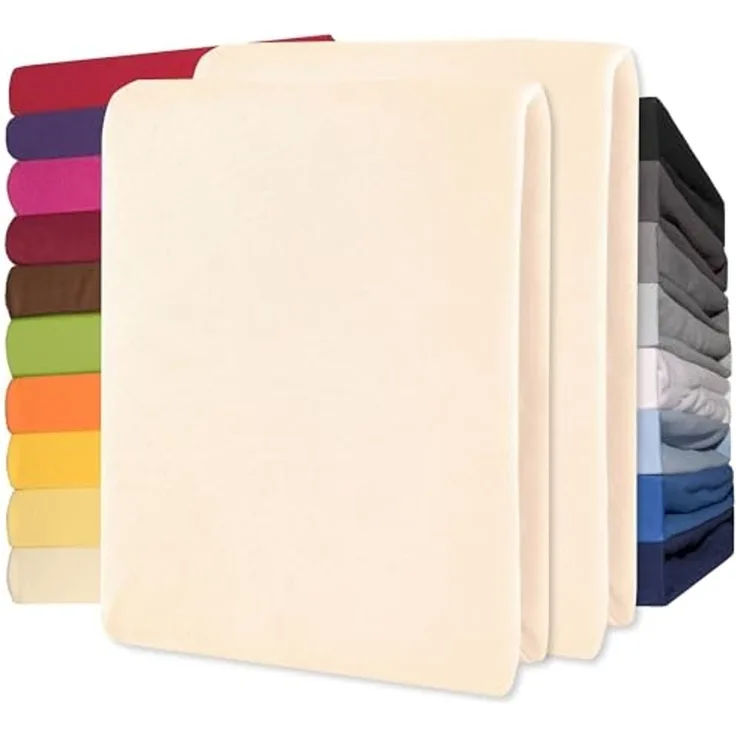 CelinaTex Jersey Spannbettlaken Lucina 180x200-200x200 cm Natur beige 100% Baumwolle gekämmt bis 26cm Matratzenhöhe Oeko-TEX
