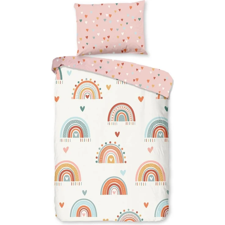 Good Morning Kinder Baby Bettwäsche 100x135 Louie Indie Herzen Regenbogen 33032 – Bild 5