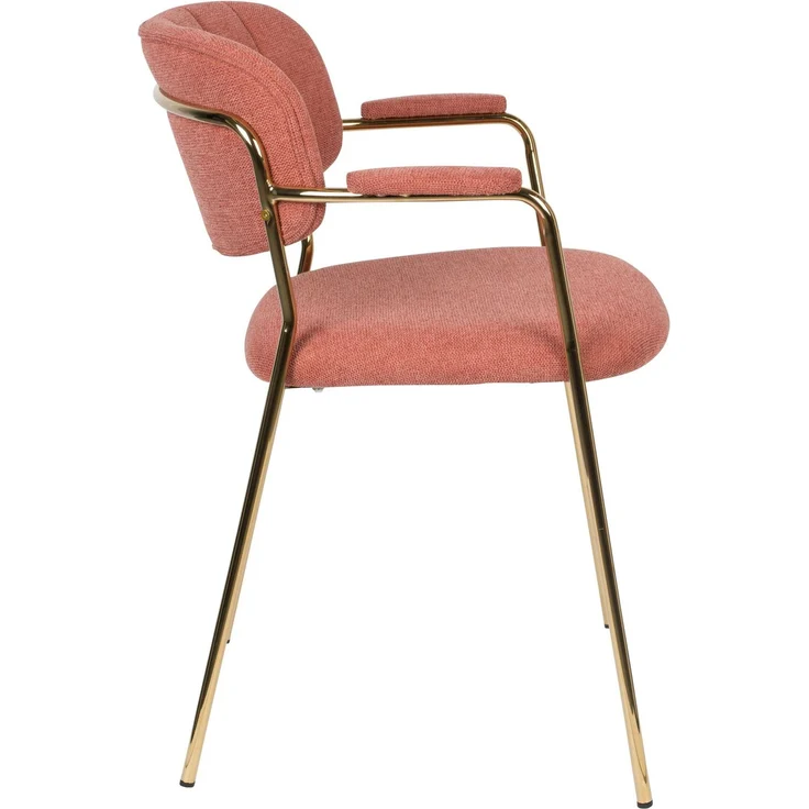 Sessel Jolien im 2er-Set, Rosa gepolstert mit goldenem Metallgestell 61x56x78 cm – Bild 3