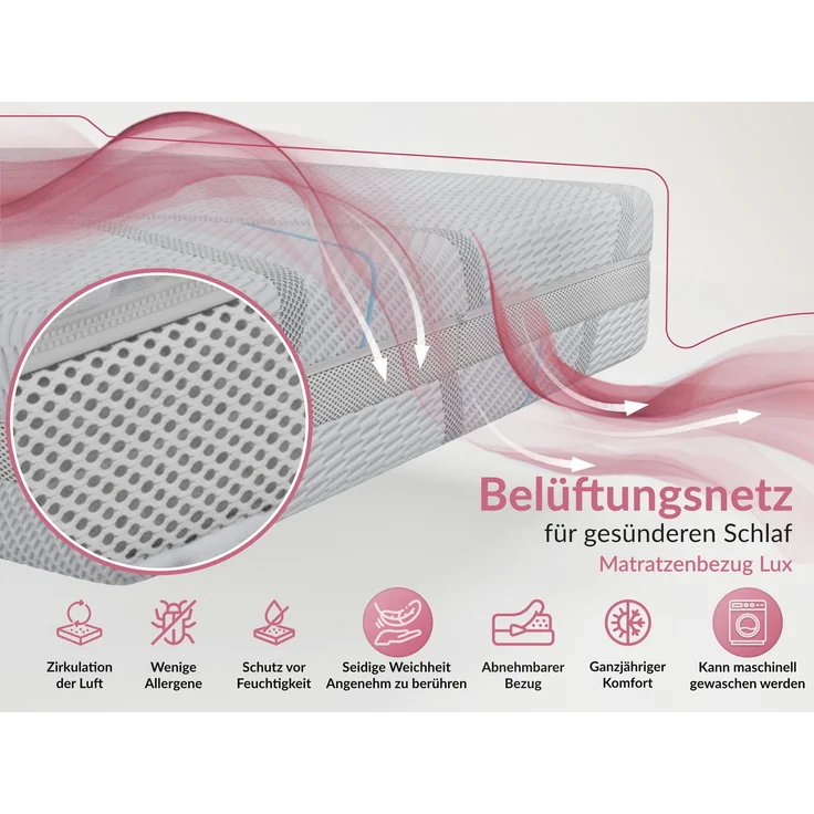 Jugendbett 90x200 ARVO Polsterbett mit Bettkasten, Stauraum & Gasdruckfeder, Modernes Design mit Kopfteil, Foam Matratze - Grau Strukture - MIRO LUX - Links Seite – Bild 10