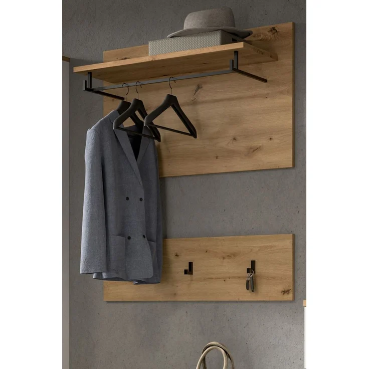 Garderobenpaneel Set Cooper in Eiche 80 cm – Bild 1