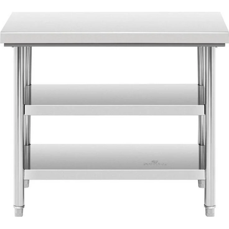 Royal Catering Arbeitstisch 100 x 60 cm Edelstahltisch 500 kg Edelstahl Zerlegetisch 3 Ebenen, verschiedene Größen – Bild 3