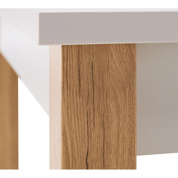 Esstisch ausziehbar 160x80 cm Wohnzimmertisch Holz Beige Grau Küchentisch Esszimmertisch Holztisch Tisch – Bild 8