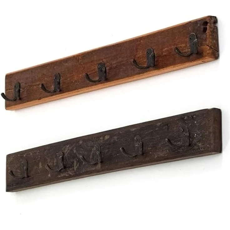 Garderobenleiste Cesta 60 Massivholz, 10 Haken braun – Bild 6