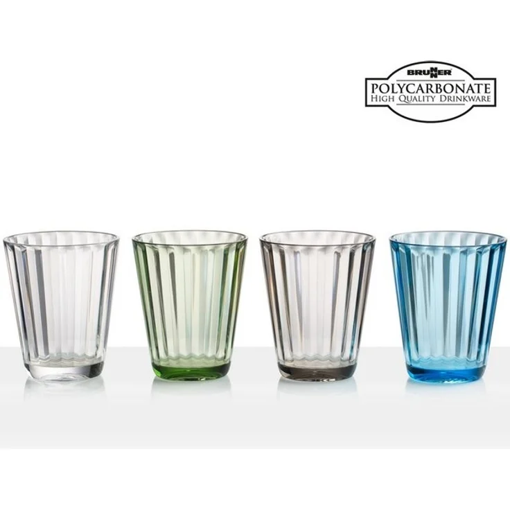 BRUNNER Glas Camping Glas 4er Set Trinkglas Jazz, 100% Polycarbonat, Reise Wasser Gläser Bruchfest 300 ml – Bild 2