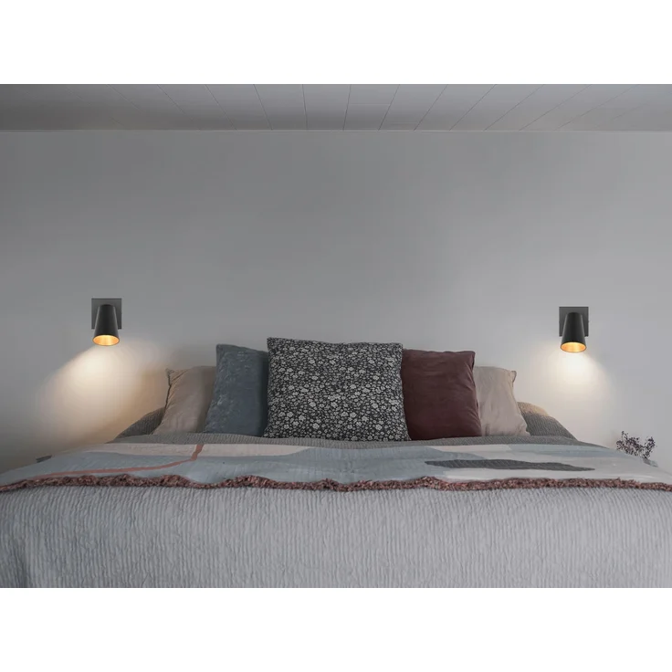 LED Wandstrahler Schwarz Gold mit Schalter, Breite 10cm – Bild 10