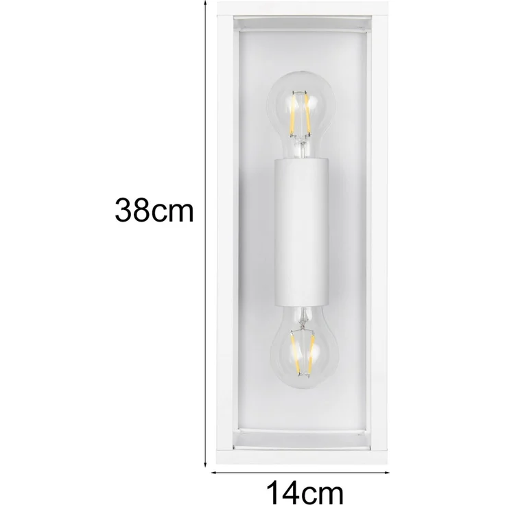 Trio Leuchten Außen Wandleuchte Garonne 201860231, Aluminium Druckguss weiß matt, Glas, exkl. 2x E27 – Bild 4