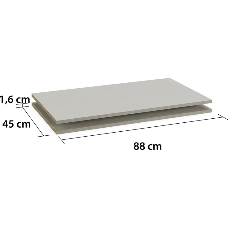 rauch Zubehör, Einlegeböden 2er-Set, für Drehtürenschränke von rauch mit einer Elementbreite von 90 cm und einer Schranktiefe 54 cm – Bild 2