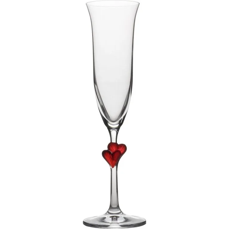 Stölzle Lausitz L'AMOUR Champagnerkelch rot 2er Set - A
