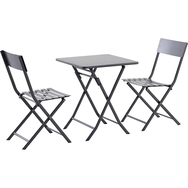 2LIDO Bistro-Set, Iron-Grey2x Klappstuhl + 1 Klappstisch