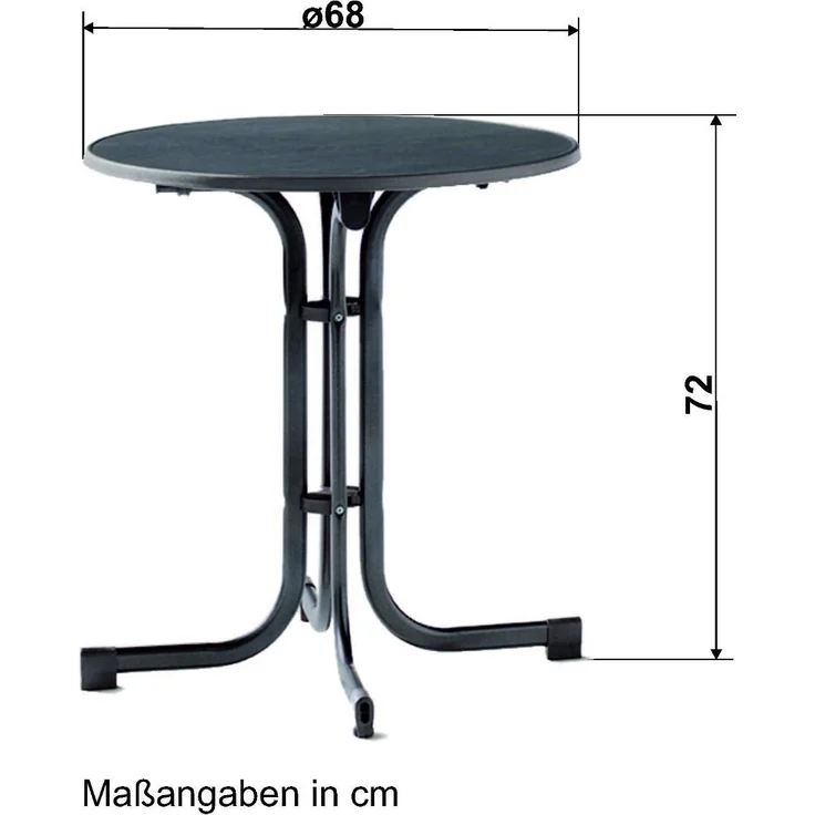 Sieger Boulevard-Klapptisch Boulevard-Klapptisch klappbar, Stahlrohr Eisengrau 70 x 72 x 70 cm – Bild 4
