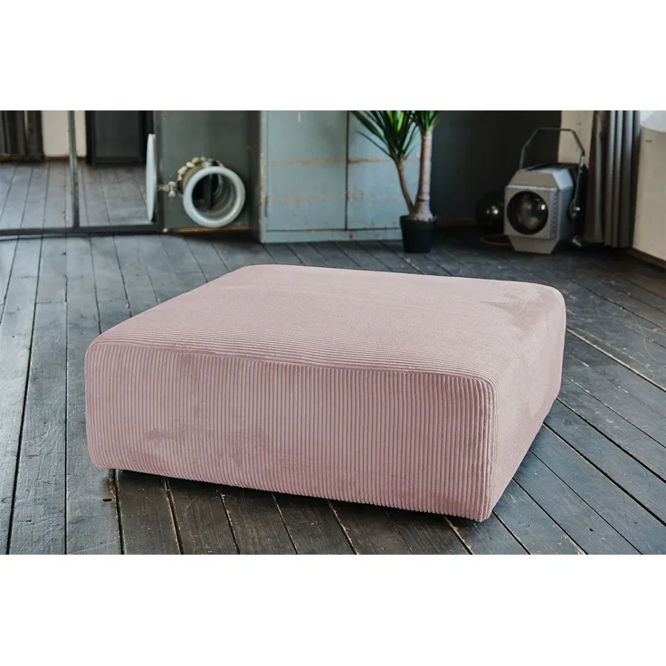 KAWOLA Hocker WIOLO SOFT Sitzelement für Modulsofa Cord rosa 43 x 111 x 111 cm
