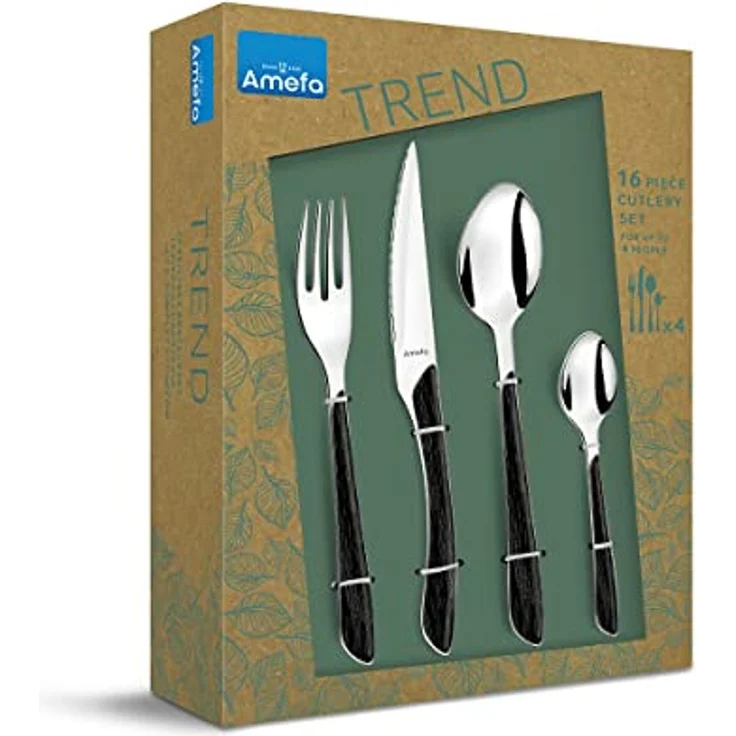 Amefa ECLAT NATURE Besteckset 16-teilig schwarz hochglanzpoliert – Bild 5