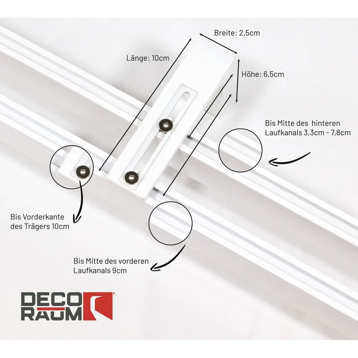 Deco-Raum® Gardinenschiene Innenlauf Loft | Größe: 70cm | Material: Aluminium | Farbe: Weiß – Bild 2