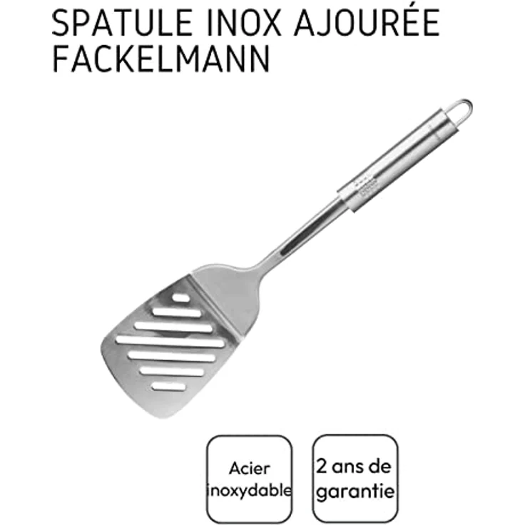 FACKELMANN Pfannenwender, Edelstahl silber, 32 cm – Bild 7