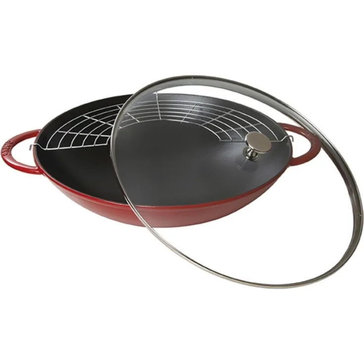 STAUB Wok nClassic Gusseisen 5,7 l Ø37cm kirschrot