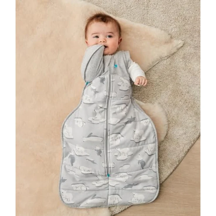 Love To Dream Swaddle UP Übergangssack Lite Medium 6–8,5 kg, Grau, Enge Passform, abnehmbare Flügel, 3,5 Tog Temp (14–16 °C), maschinenwaschbar, Doppelreißverschluss, Von Hebammen empfohlen – Bild 3