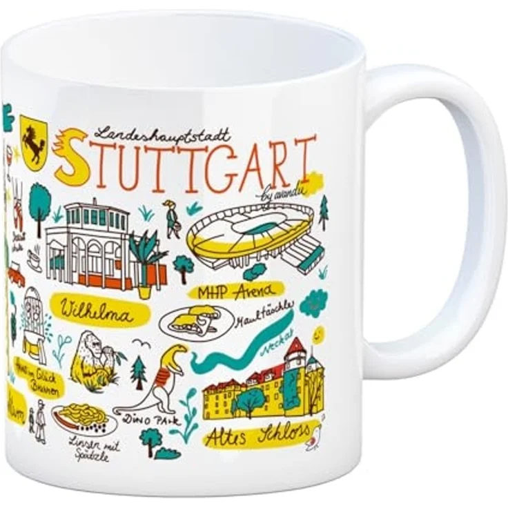 speecheese Tasse Stuttgart Wimmelbild Kaffebecher – Bild 1