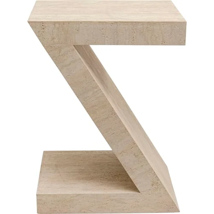 Kare Design Beistelltisch Luxury Z Travertine, Beige, Ablage, Couchtisch, Wohnzimmertisch, Z-Form, Stein-Optik, 61 x 44 x 33 cm (H/B/T) – Bild 2
