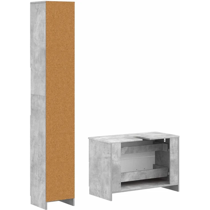 vidaXL 2-teiliges Badezimmer Schrank Set UTRECHT Betongrau 3417570 – Bild 5