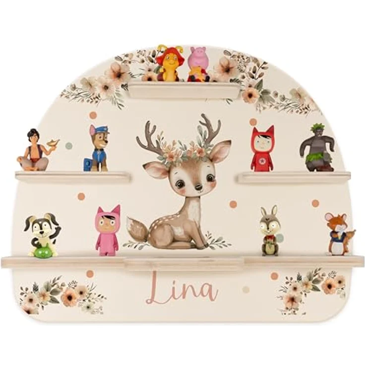 Kidsmood - Tonie Regal fürs Kinderzimmer– Liebevoll gestaltetes Wandregal mit abgerundeten Ecken & Kanten für Toniebox 2 mit Namen & Metallplättchen | Personalisierte Geschenke für Kinder – Bild 2
