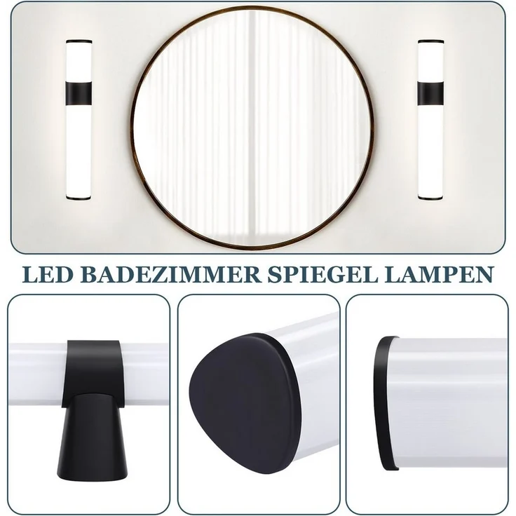 Nettlife LED Spiegelleuchte Spiegelleuchte Led Wandlampe 35cm, LED fest integriert, Neutralweiß – Bild 2