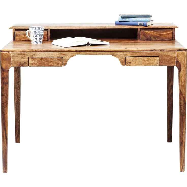 Kare Design Brooklyn Nature Schreibtisch, 110x70 cm, Massivholz Schreibtisch, brauner Schreibtisch, (H/B/T) 85 x 110 x 70 cm