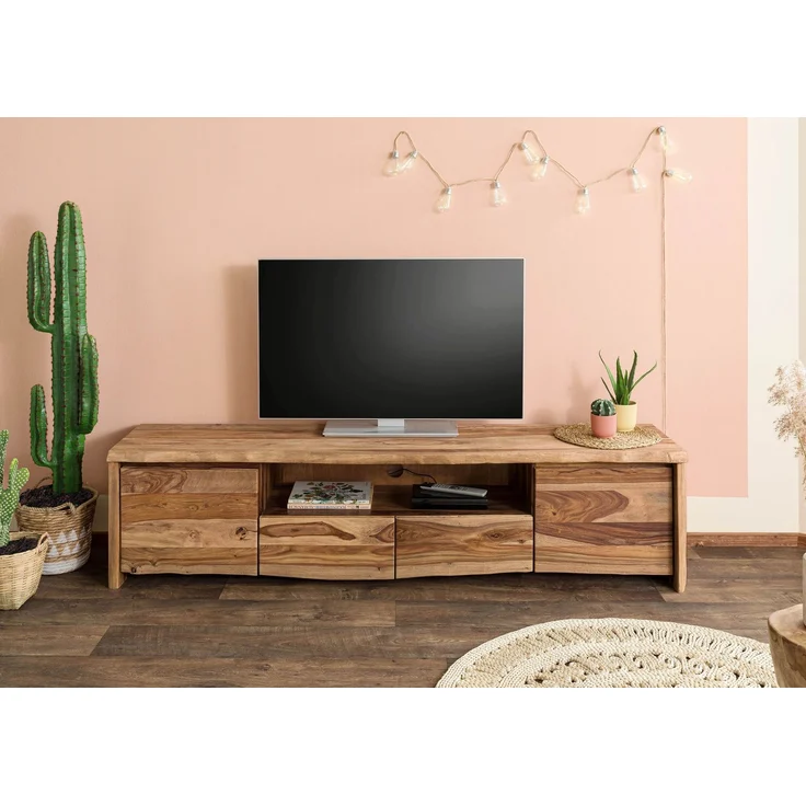 TV-Board Sheesham 200 x 45 x 50 natur lackiert / sandgestrahlt PURE SHEESHAM #221 – Bild 9