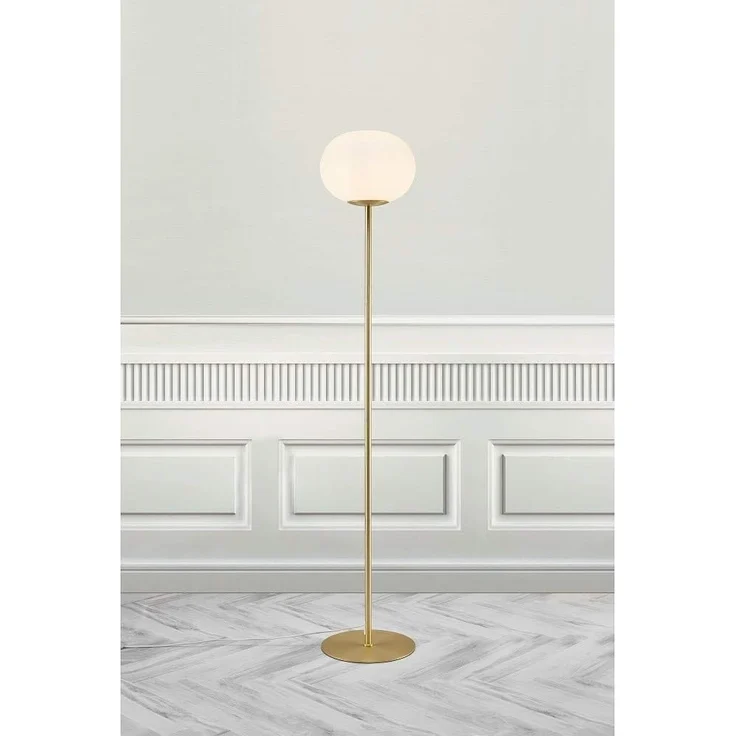 Nordlux ALTON Stehlampe Messing, opal weiß E27 mit Kabelschalter 28x28x150cm – Bild 6