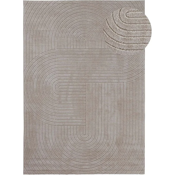 TaraCarpet Teppich TaraCarpet Zen Modern fürs Wohnzimmer Schlafzimmer und Outdoorteppich, rechteckig, Höhe: 5 mm, In&Outdoor Teppich hoch-tief 3D beige Wohnzimmer Schlafzimmer 120x170 – Bild 2
