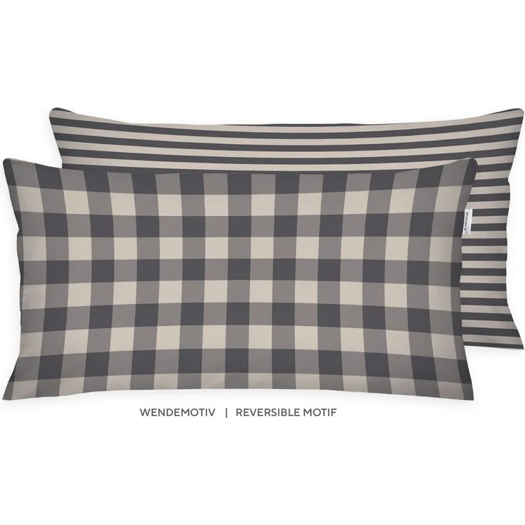 TOM TAILOR HOME Kissenbezüge new bedroom, Classic Check, 40x40cm oder 40x80cm, (1 Stück), Wendedesign mit Markenreißverschluss – Bild 5